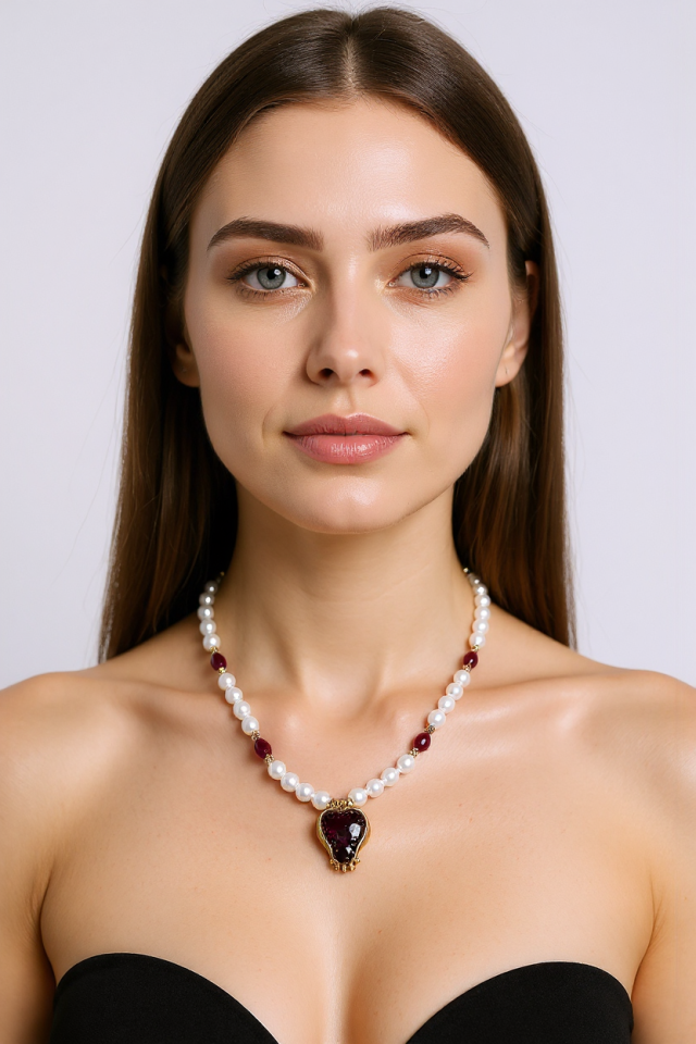 Nar Tanesi İnci Kolye