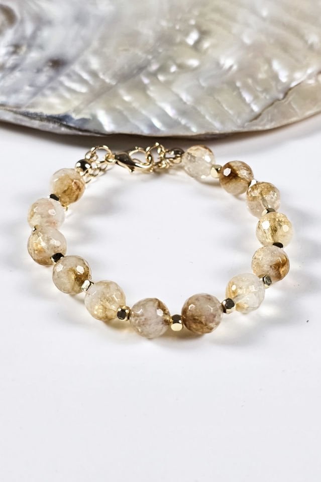 Sitrin Kolye Bileklik Set (3.Çakra/Solar Pleksus Çakra Taşı)