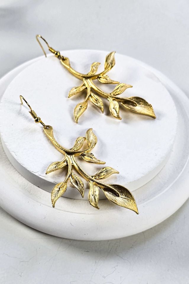 İncili Bileklik Dal Küpe Set