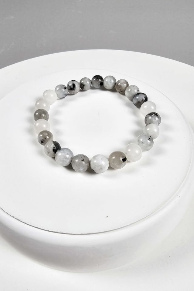 Ay  Taşı Bileklik Erkek (2.Çakra/Sakral Çakra Taşı)