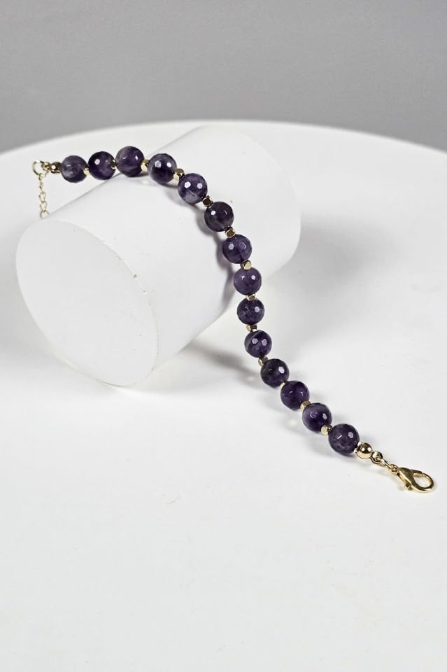 Ametist Bileklik (6.ve7.Çakra/Üçüncü Göz ve Tepe Çakra taşı)