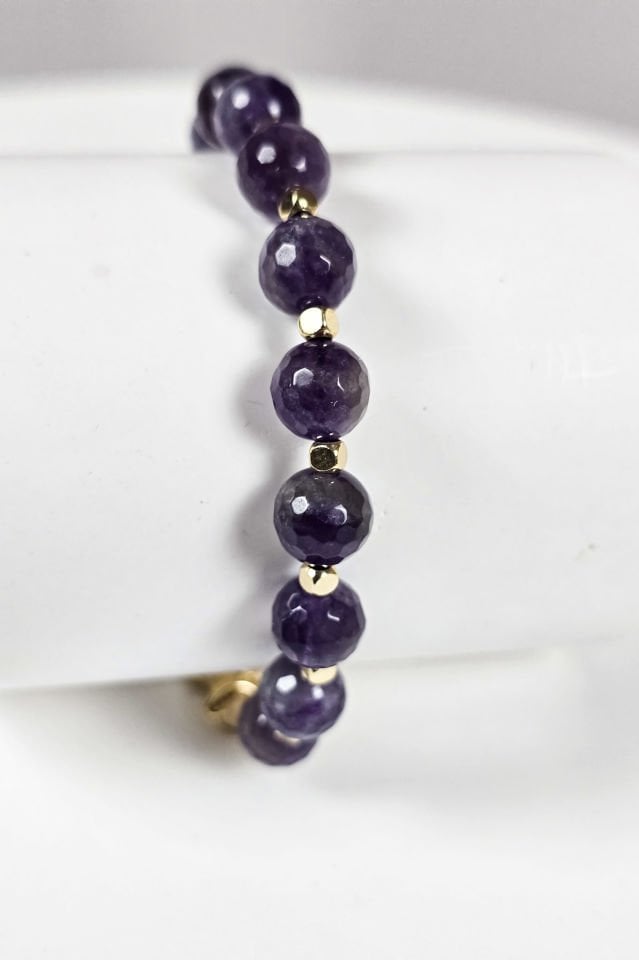 Ametist Bileklik (6.ve7.Çakra/Üçüncü Göz ve Tepe Çakra taşı)