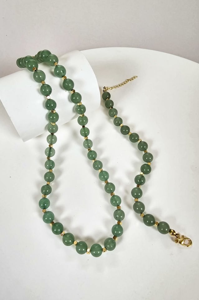 Aventurin Kolye Bileklik Set (4.Çakra/Kalp Çakrası Taşı)