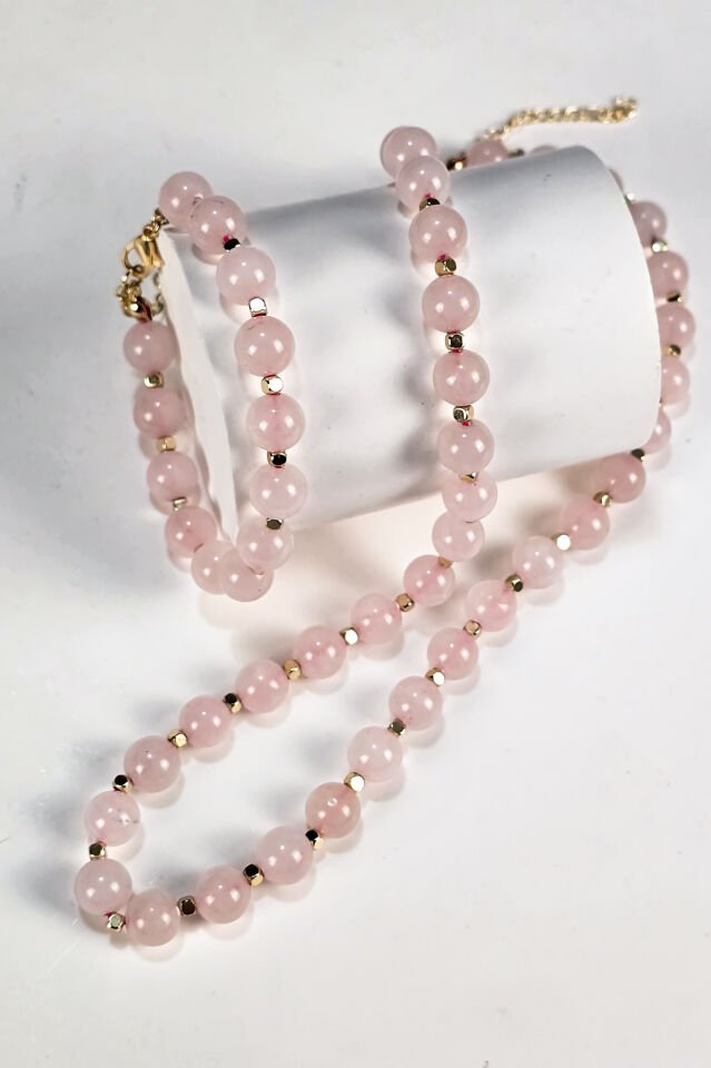 Pembe Kuvars Bileklik (4.Çakra/Kalp Çakrası Taşı)