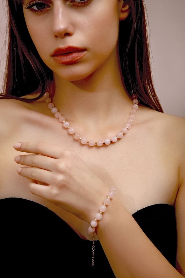 Pembe Kuvars Bileklik (4.Çakra/Kalp Çakrası Taşı)