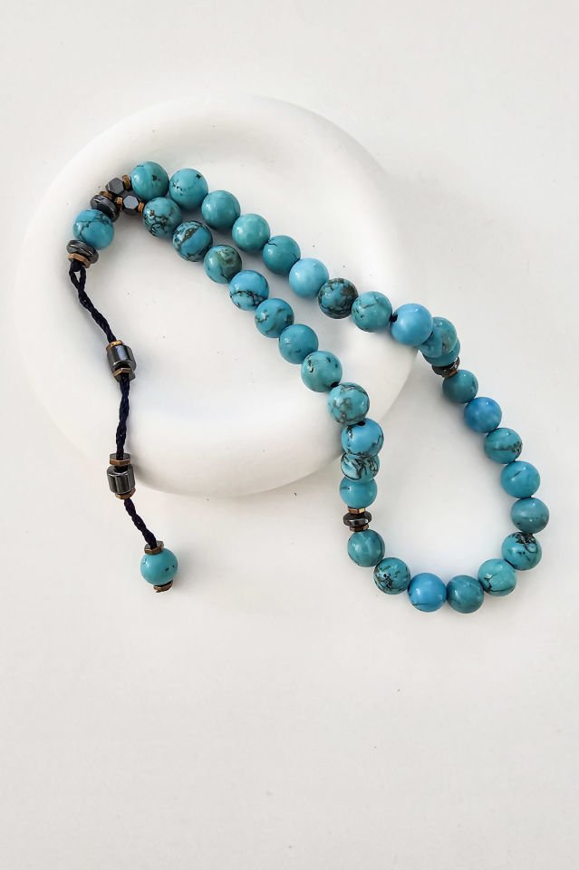 Turkuaz Doğal Taş Tespih (5.Çakra / Boğaz Çakrası)