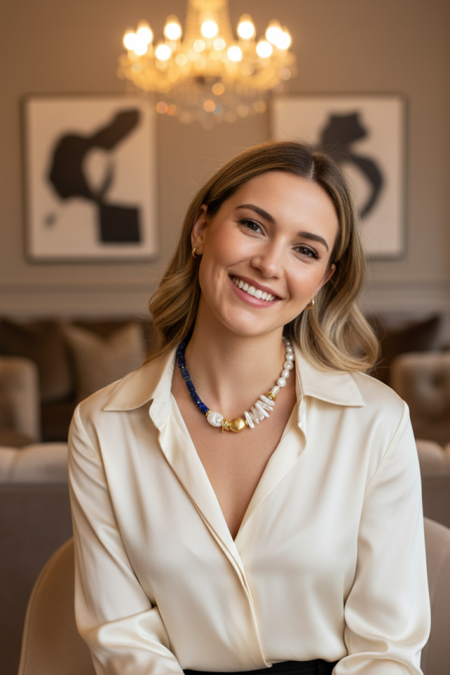 Aurora Lapis İnci Kolye