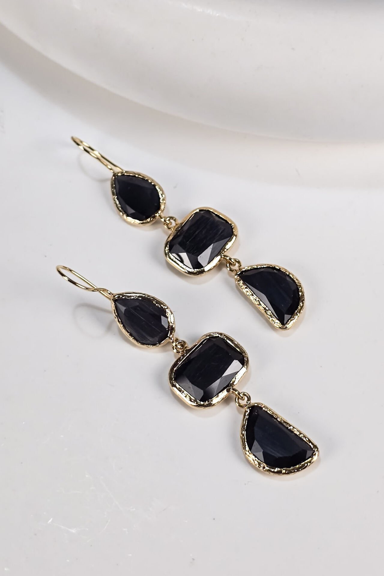 Üç Taşlı Kedi Gözü Küpe