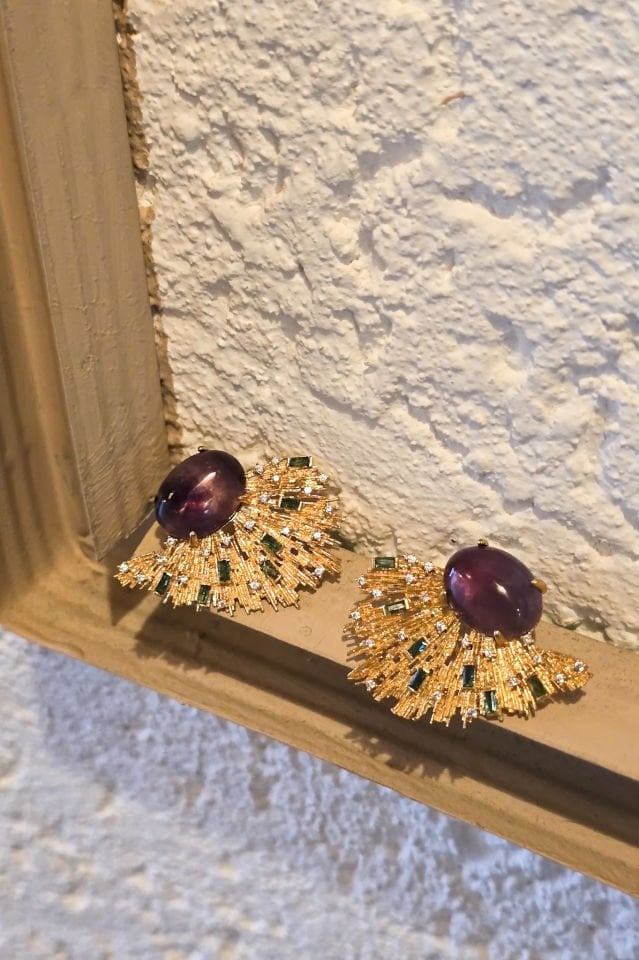 Ametist Taşlı Küpe (6.ve7.Çakra / Üçüncü Göz ve Tepe Çakrası )