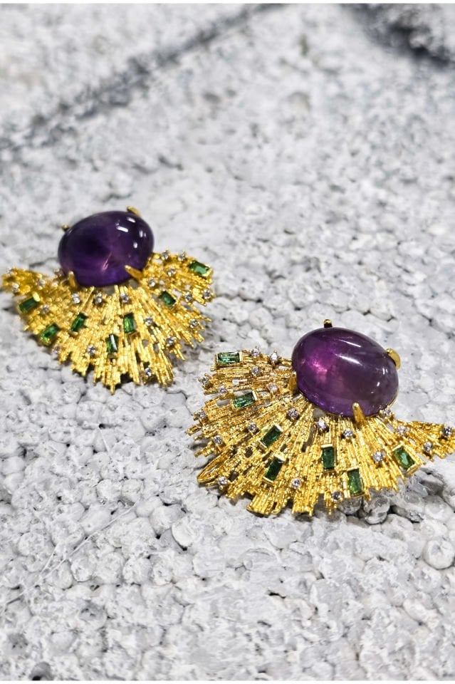 Ametist Taşlı Küpe (6.ve7.Çakra / Üçüncü Göz ve Tepe Çakrası )