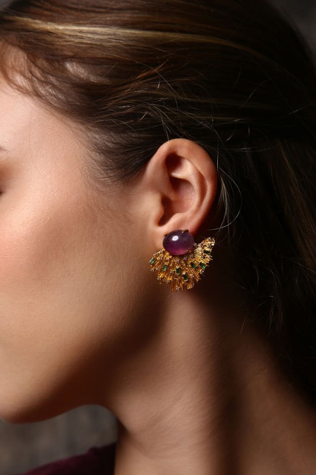 Ametist Taşlı Küpe (6.ve7.Çakra / Üçüncü Göz ve Tepe Çakrası )