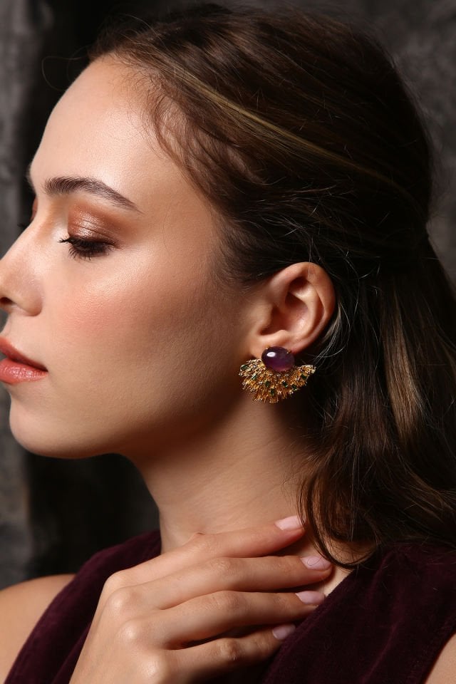 Ametist Taşlı Küpe (6.ve7.Çakra / Üçüncü Göz ve Tepe Çakrası )