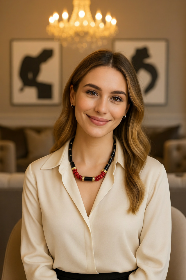 Inferno Oniks&Mercan Kolye