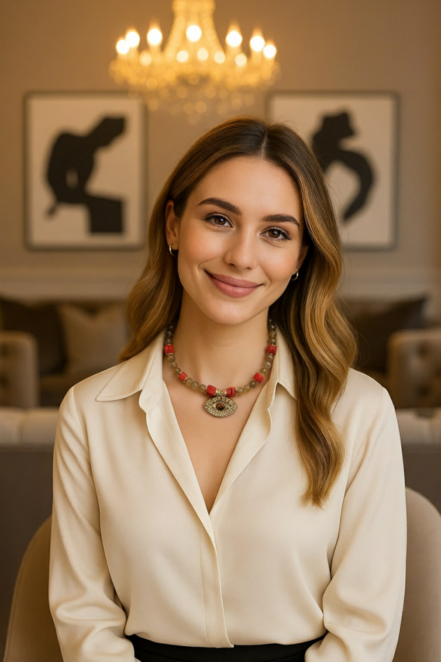 Solaris Rune Sitrin Mercan Kolye (3.Çakra/Solar Pleksus Çakra Taşı)