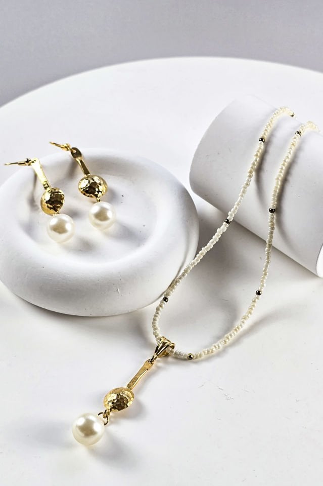 Pure Pearl Kolye Küpe Set