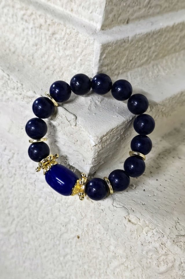 Lacivert Enerji Lapis Kolye Bileklik Set (6.ve7.Çakra / Üçüncü Göz ve Tepe Çakrası )