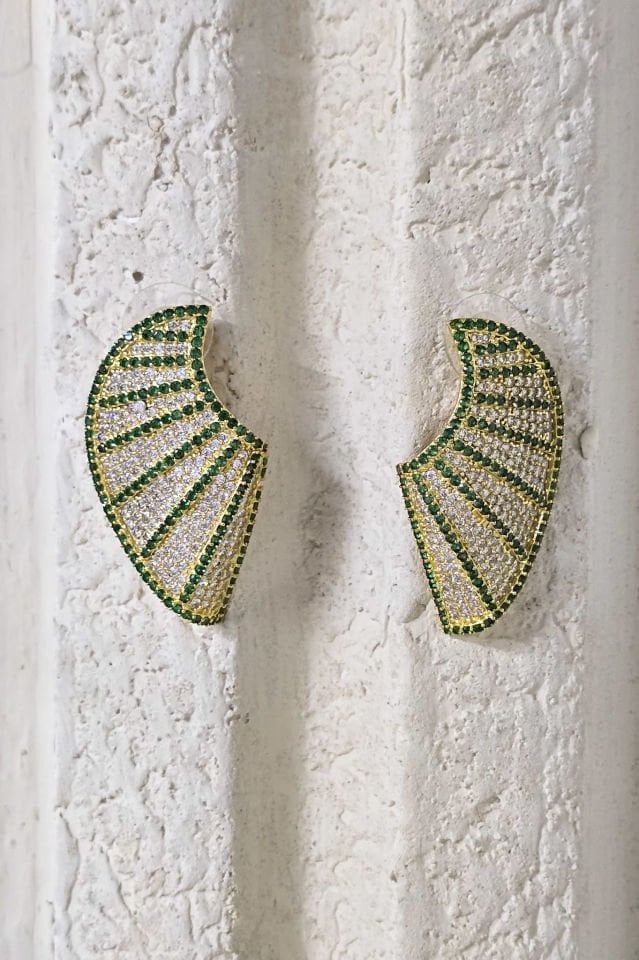 Işığın Kanatları Küpe Yeşil