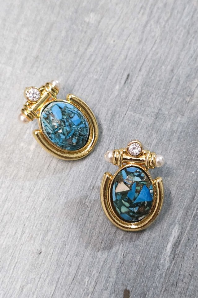 Hera Antik Küpe turkuaz