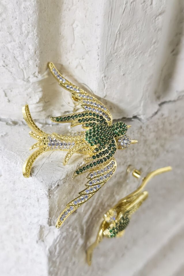 Kırlangıç Zirkon Taşlı Küpe