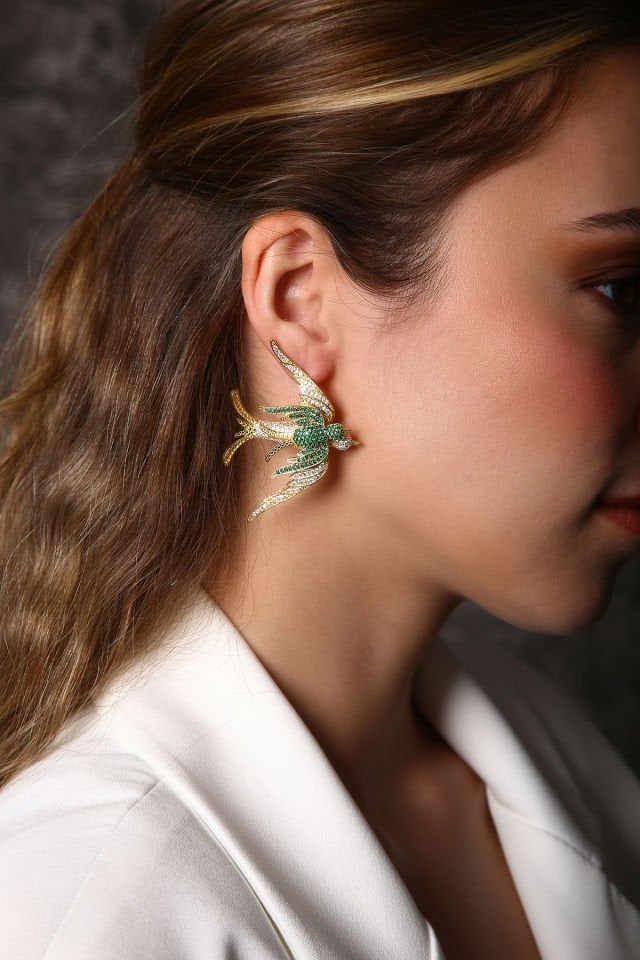 Kırlangıç Zirkon Taşlı Küpe