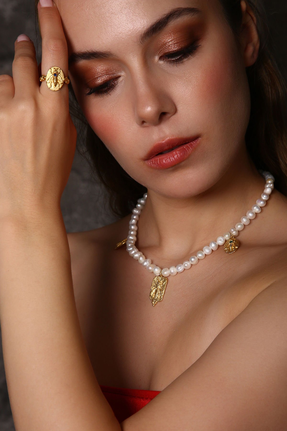 Mitra İnci Kolye Yüzük Set