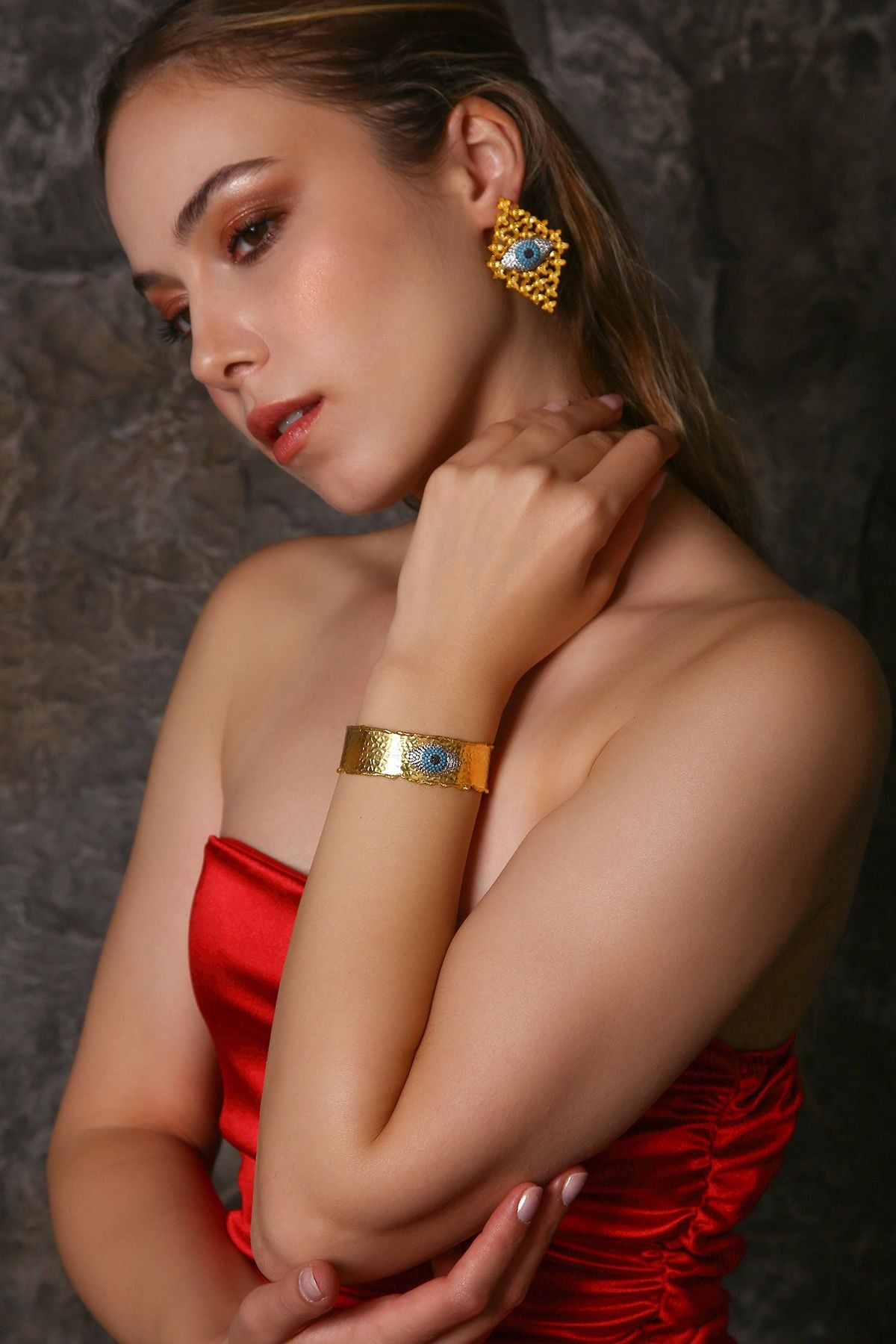 My Eyes Küpe Bileklik Set