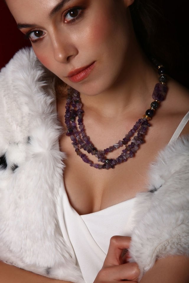 Mor Yankı Ametist Kolye (6.ve7.Çakra / Üçüncü Göz ve Tepe Çakrası )