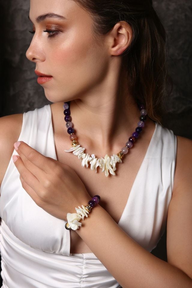 Ay Işığı Ametist Kolye (6.ve7.Çakra / Üçüncü Göz ve Tepe Çakrası )