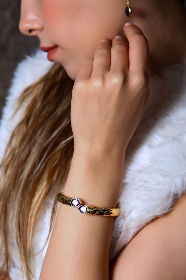 Lila Aurra Ametist Küpe Bileklik Set (6.ve7.Çakra / Üçüncü Göz ve Tepe Çakrası )