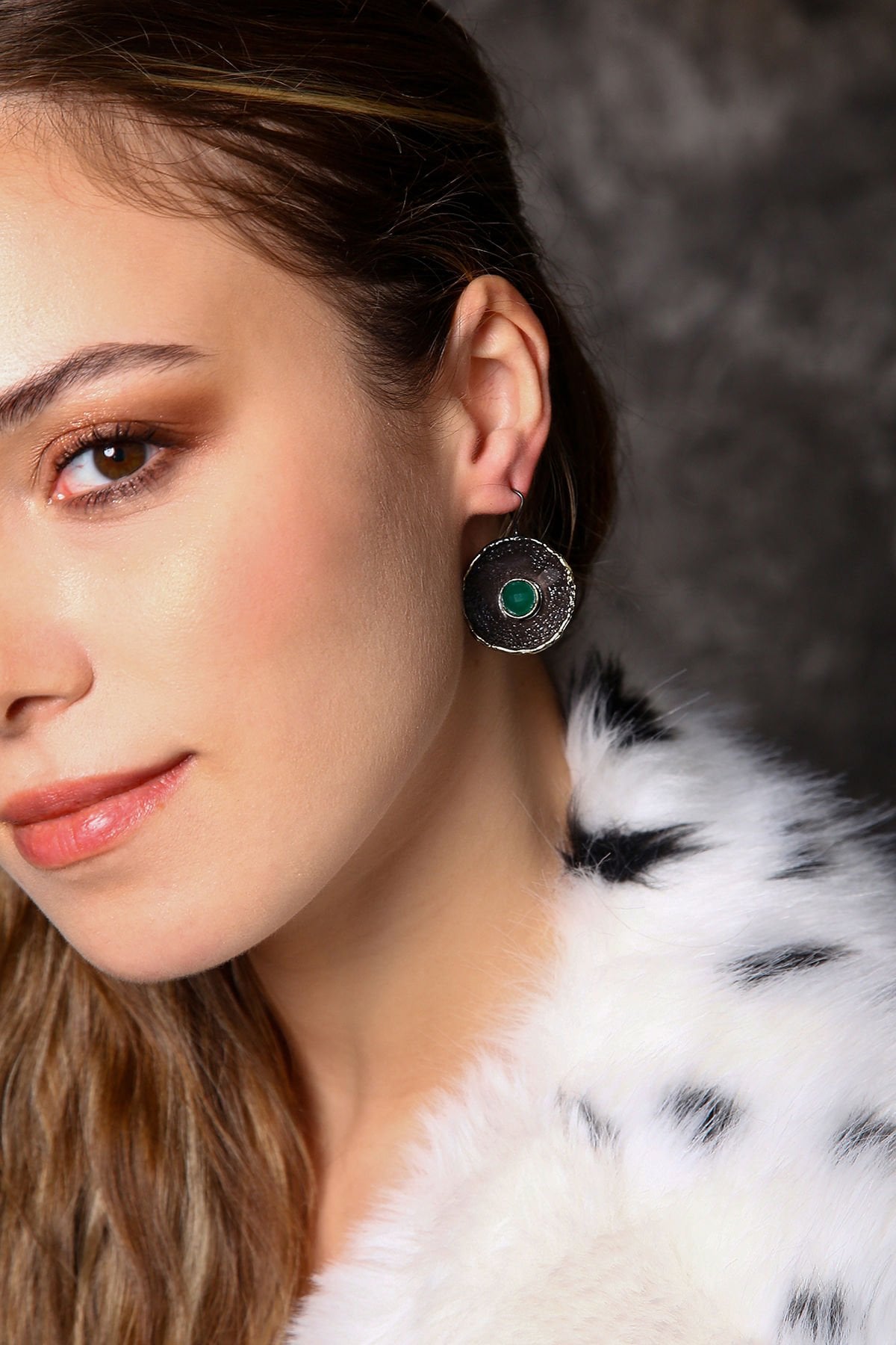 Yeşil Yankı Akik Küpe