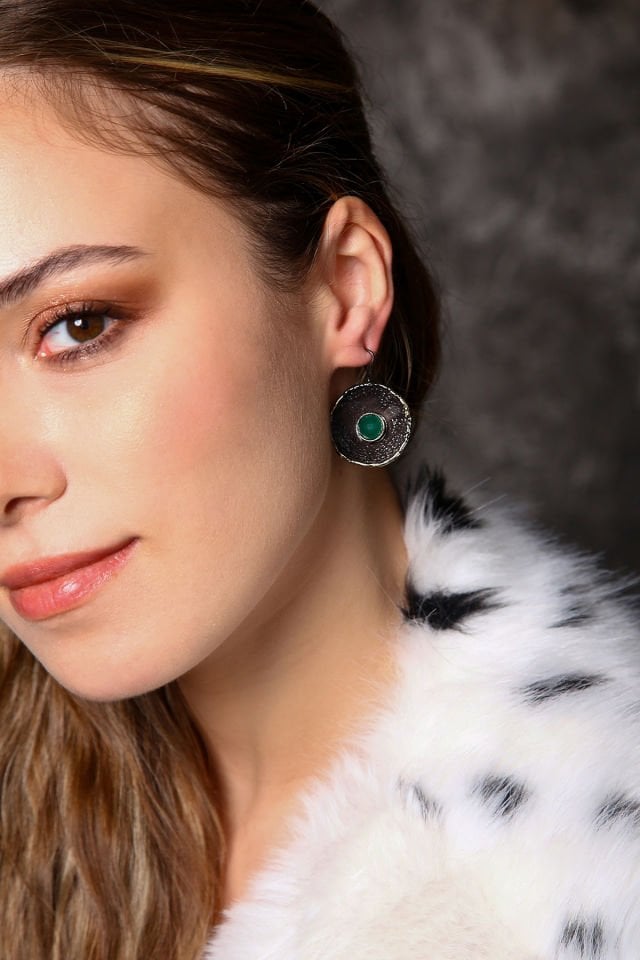 Yeşil Yankı Akik Küpe