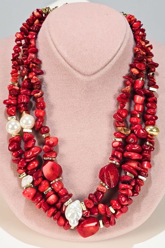 Akdeniz İncili Mercan Kolye