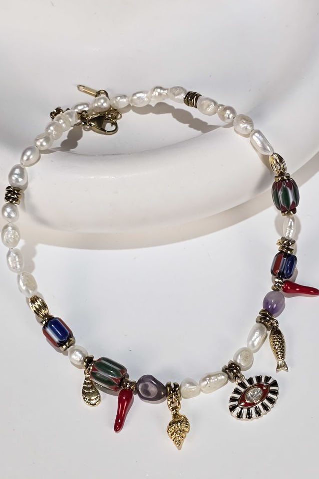 Mystic Afrika Boncuklu İnci Kolye