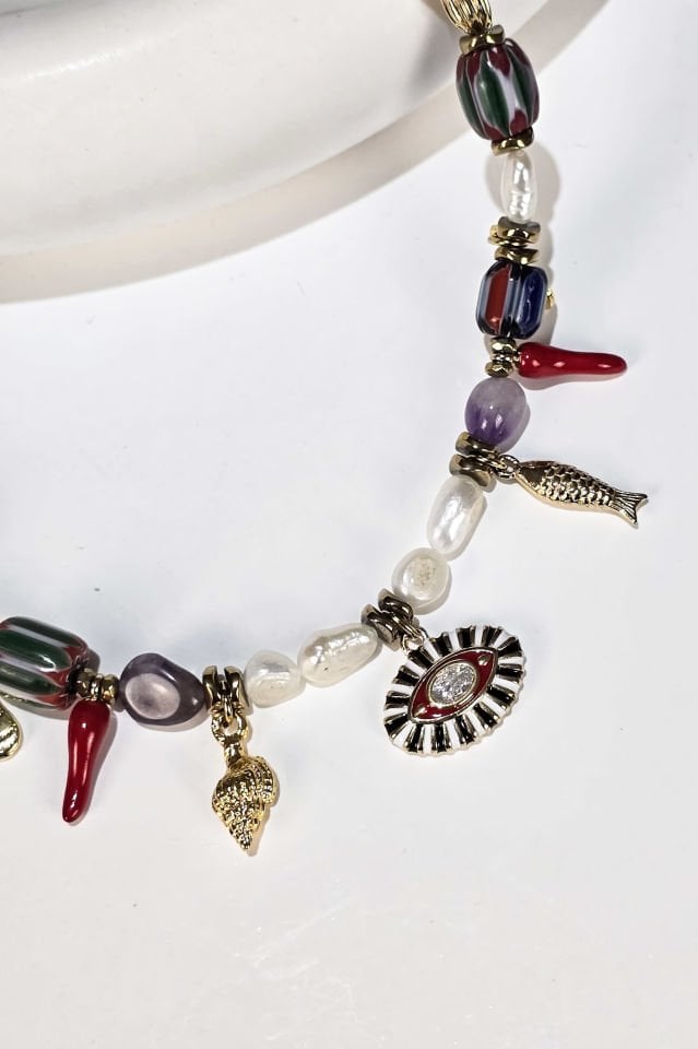 Mystic Afrika Boncuklu İnci Kolye