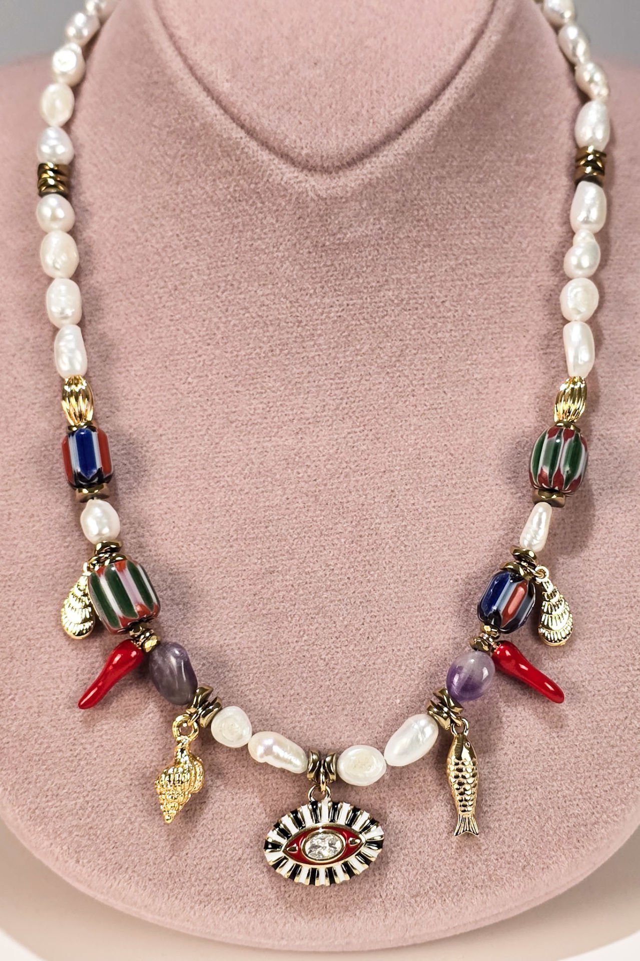 Mystic Afrika Boncuklu İnci Kolye