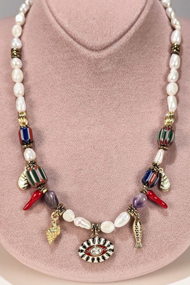 Mystic Afrika Boncuklu İnci Kolye