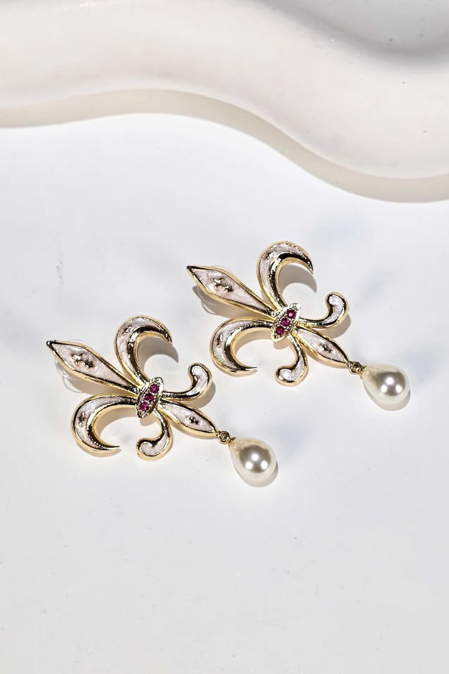 Catherina  İncili Küpe Beyaz