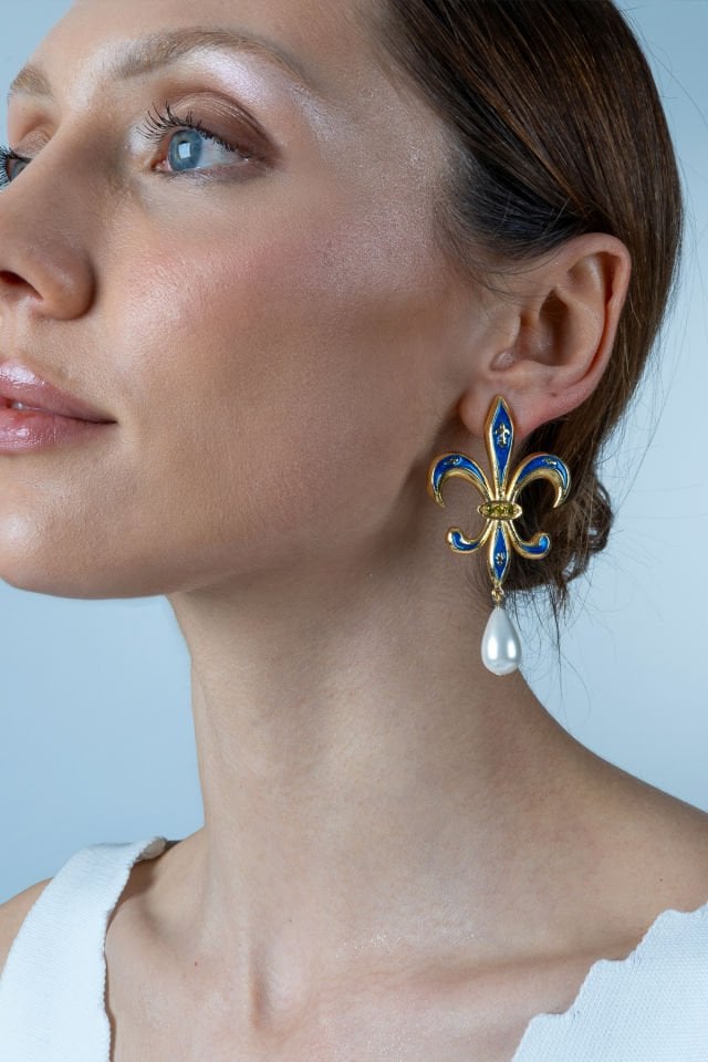 Catherina  İncili Küpe Kırmızı