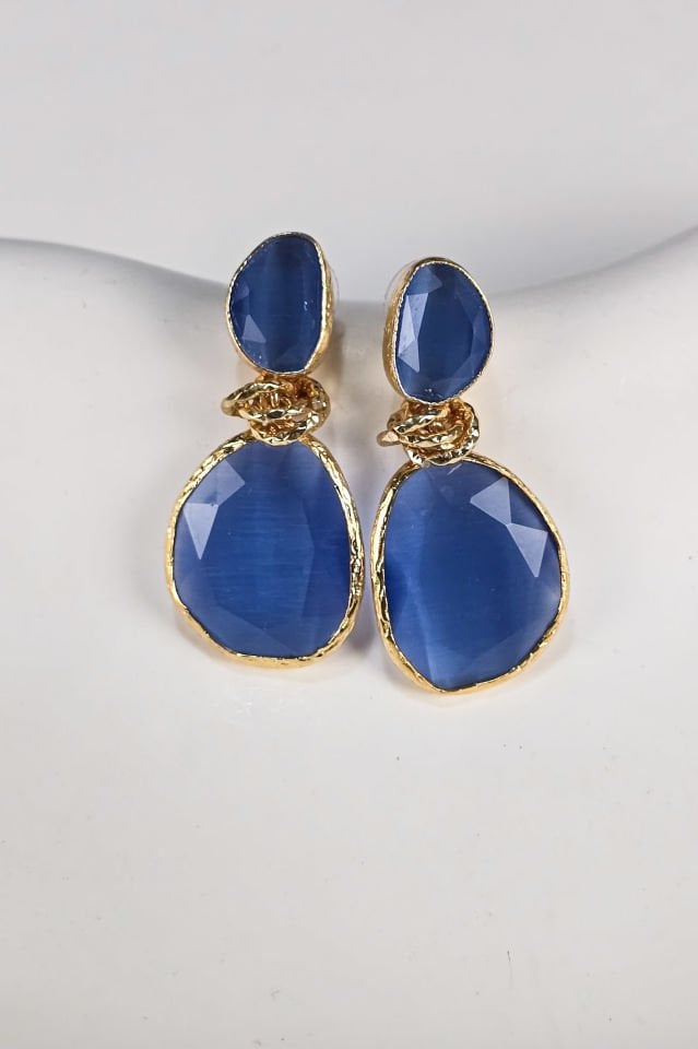 Nightfall  Kedi Gözü Küpe Mavi