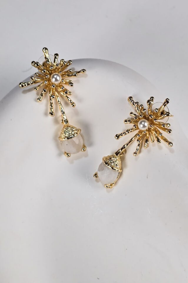 Flare Küpe Ay Taşı