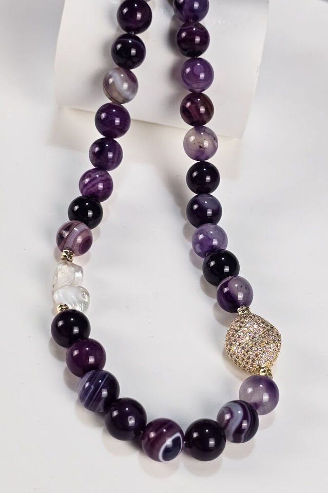 Royal Sedefli Ametist Kolye (6.ve7.Çakra / Üçüncü Göz ve Tepe Çakrası)