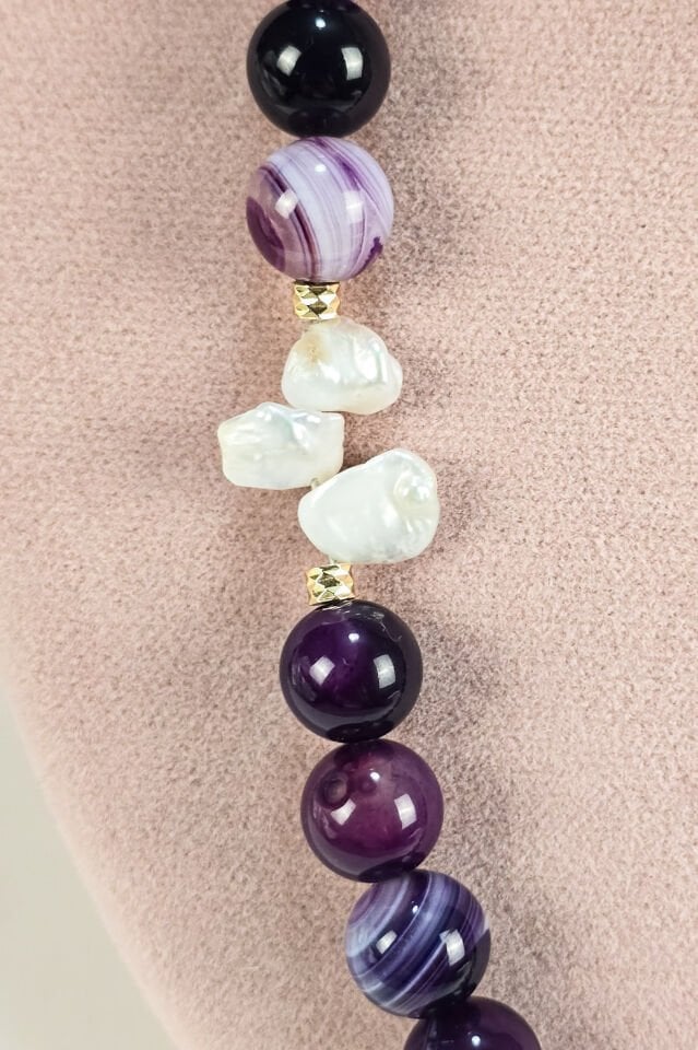 Royal Sedefli Ametist Kolye (6.ve7.Çakra / Üçüncü Göz ve Tepe Çakrası)