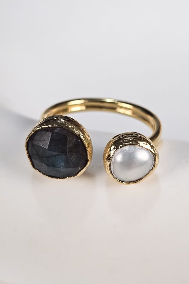 Luna Labradorit & Sedef Yüzük