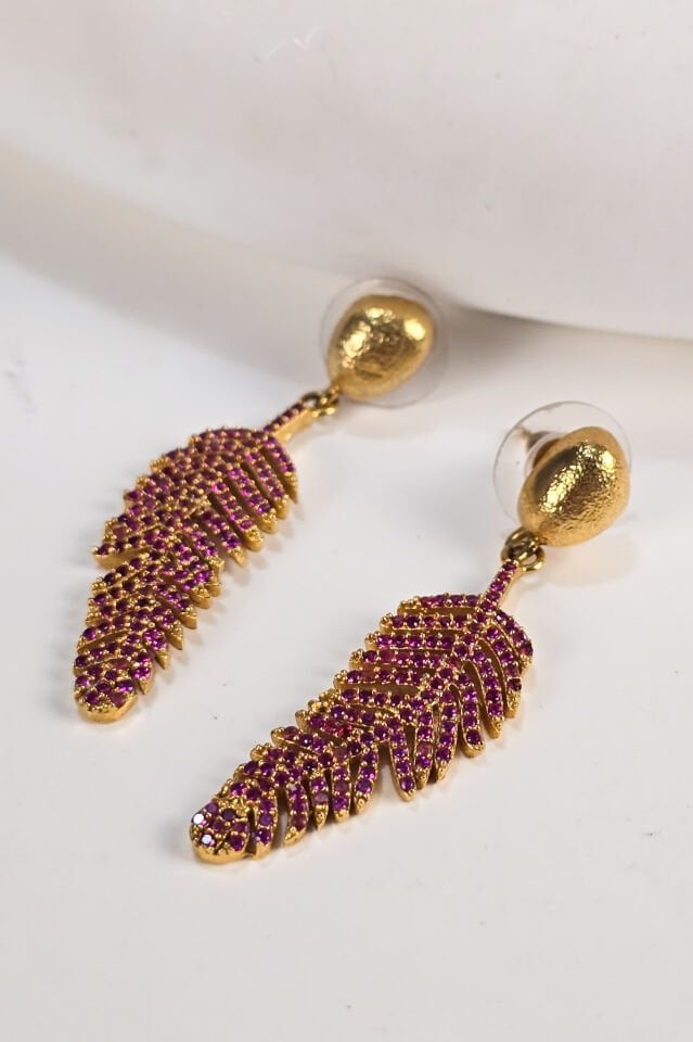 Hera Yaprak Küpe Kırmızı