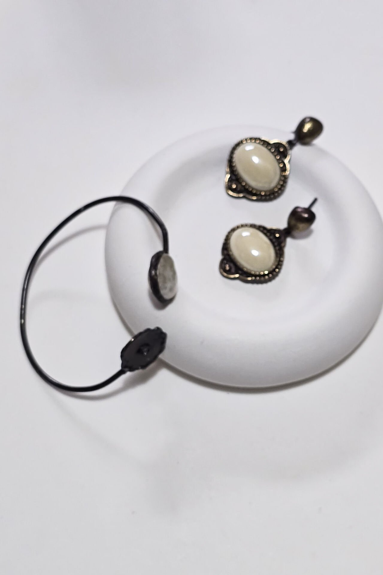 Ay Sedefi Küpe Bileklik Set